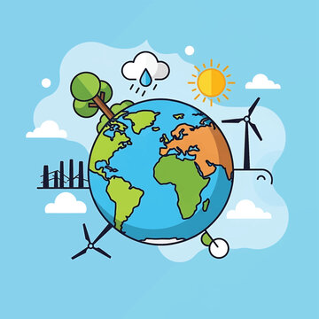 Earth with green and blue continents.