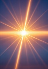 Obraz premium Intense solar rays bursting through the atmosphere, creating a dazzling golden light effect and hopeful, warm energy across the sky, yellow, solar, halo