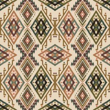 Boho tribal ikat patten in earthtone