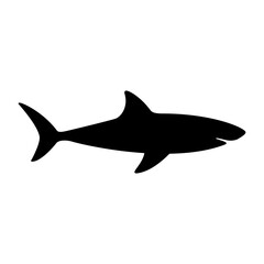 Fototapeta premium Black Silhouette of a Shark.