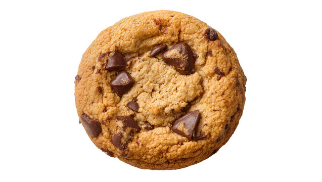 Isolated delicious classic chocolate chip cookie a perfect sweet treat for dessert or snack.