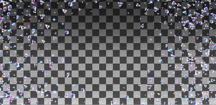 iridescent prism shards and crystal fragments scattering in a circular ring formation, rainbow lens flare and sparkling light effects, futuristic neon glow aesthetic for digital element