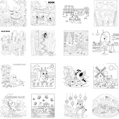 Obraz premium Detailed illustration of ancient egyptian hieroglyphs and symbols with line art