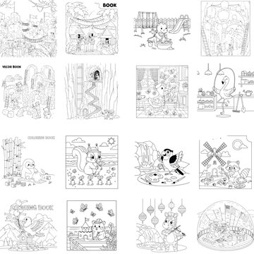 Detailed illustration of ancient egyptian hieroglyphs and symbols with line art