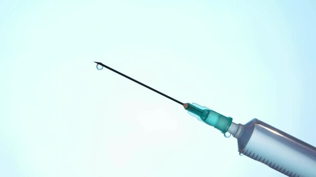 Medical Syringe Needle Closeup View.