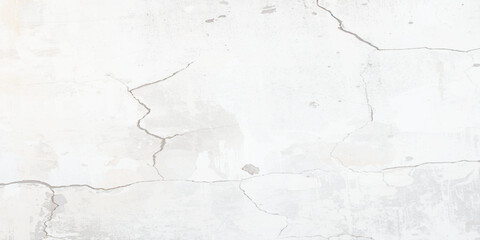 Obraz premium Gray Cracked Concrete Wall Texture with Peeling Paint and Subtle Stains Abstract Grunge Background Featuring Weathered Industrial Surface for Clean Design Use.