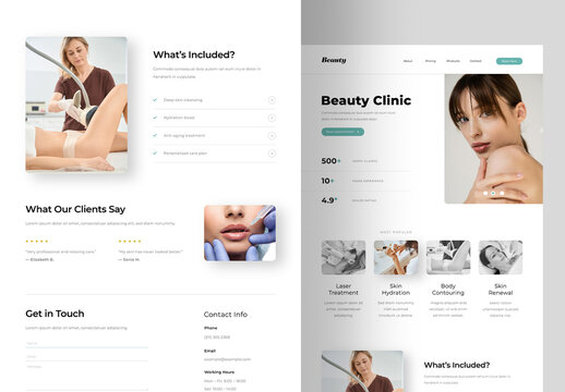 Presentational Website Layout for Beauty Clinic