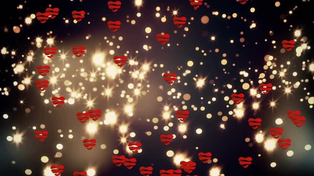 Animation of heart icons over spots moving