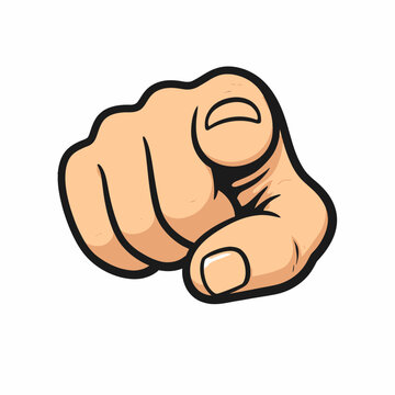 A cartoon illustration of a clenched fist pointing towards the viewer on a white background, symbolizing strength and determination.
