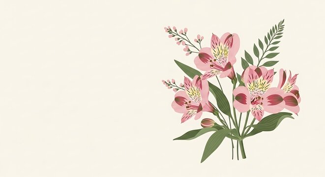 Pink Alstroemeria Bouquet Beautifully Arranged