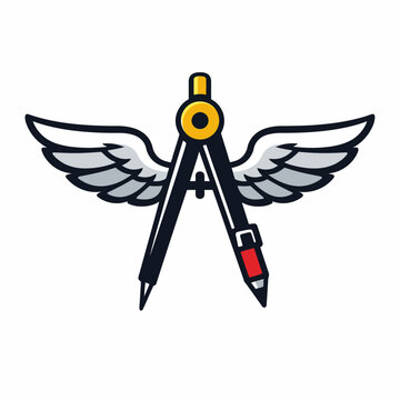 Creative design tool with wings for artistic inspiration and precision drawing