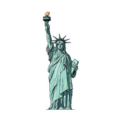 Fototapeta premium Statue of Liberty, New York City Landmark, Iconic American Symbol, Freedom Torch