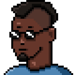 Fototapeta premium Vector Pixel Art Userpic of Black Man with Mohawk