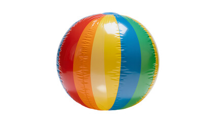 Isolated vibrant rainbow striped inflatable beach ball toy for summer fun and leisure © Maria