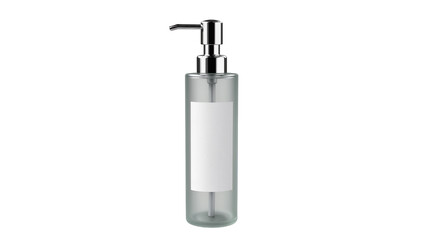 Obraz premium Isolated elegant frosted pump bottle for liquid soap lotion or sanitizer with blank label