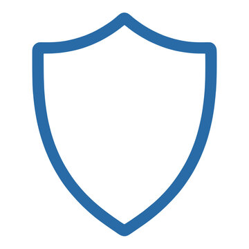 Empty Blue Shield Outline UI Icon for App Interface