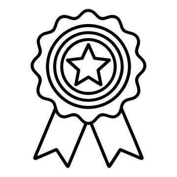 Star Inset Seal Line Icon for App UI