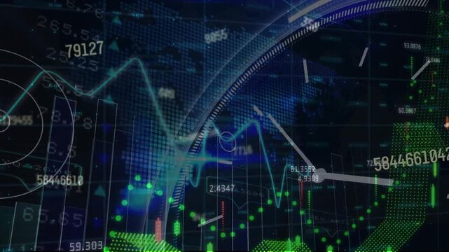 Animation of data processing over clock