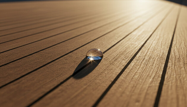 Luxury superyacht teak wood deck texture with black caulking lines