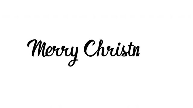 Merry Christmas black Handwritten Cursive Animation with Elegant Calligraphy Text