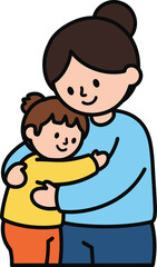 Obraz premium Warm hug between a parent and their little beloved kid