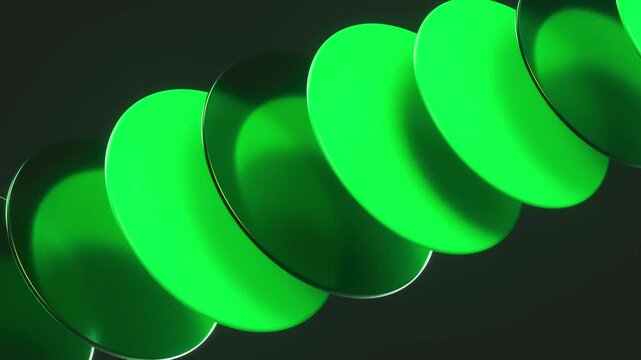 Abstract futuristic business technology background with circle glass gradient shapes. 4k seamless loop animation.