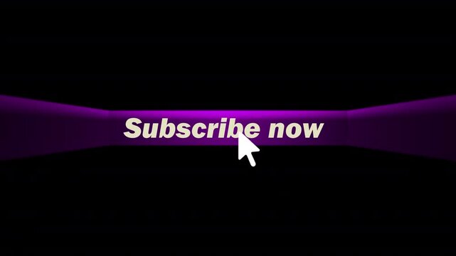 Subscribe button text animation on transparent background for your video blog. Lower third animation. Alpha channel. Stock footage
