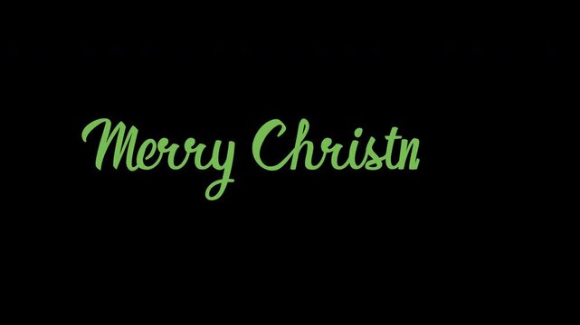 Merry Christmas green Handwritten Cursive Animation with Elegant Calligraphy Text