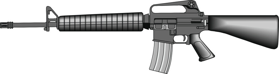 Naklejka premium M16 Assault Rifle Vector Design