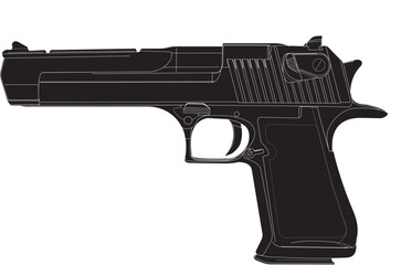 Desert Eagle 50 AE Magnum Semi Automatic Pistol Icon Vector Silhouette Design © Griffin9678