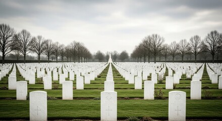 Memorial day tribute honoring fallen heroes in a serene cemetery landscape