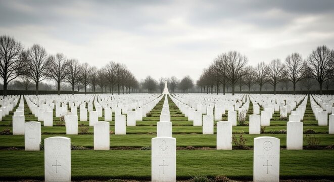 Memorial day tribute honoring fallen heroes in a serene cemetery landscape