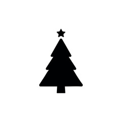 Fototapeta premium Christmas tree silhouette icon vector illustration on white background