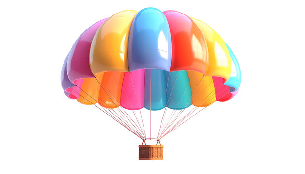 Colorful hot air balloon illustration on black background for design use and travel