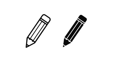 Fototapeta premium Vector illustration&nbsp;of set of pencil icons, outline and solid style vector illustration on a transparent background