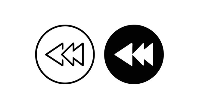 Vector illustration&nbsp;of rewind icon set, fast backward symbol, media player button on a transparent background