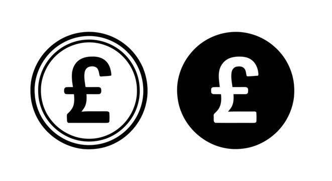 Vector illustration&nbsp;of british pound sterling currency symbol icons set on a transparent background