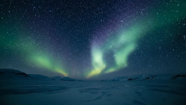 Aurora Borealis - A Night Sky Spectacle of Northern Lights.