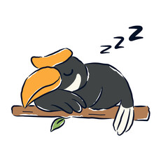 hornbill is sleeping © Xaddar 