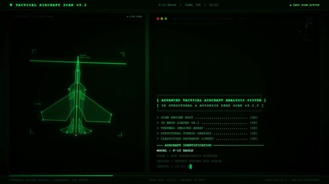 Air Superiority Fighter Structural Integrity Scan Monitor.
