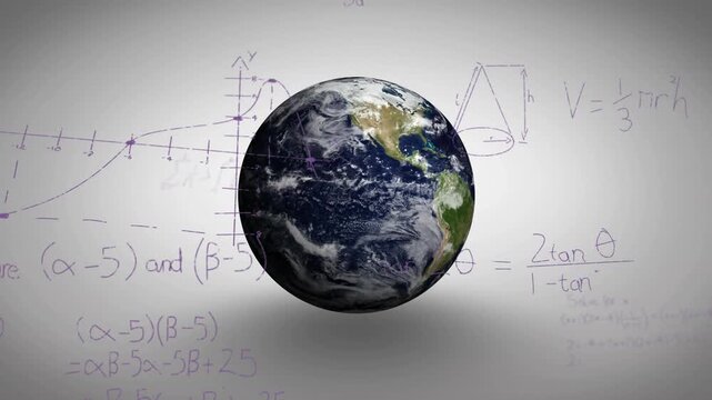 Animation of globe with network of connections over binary coding