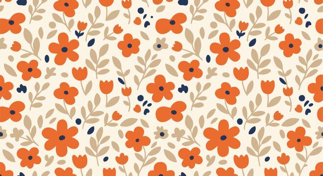 Bright_Orange_Floral_and_Beige_Leaf_Seamless_Pattern_Design