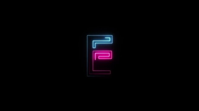 Neon letter E with alpha channel, neon alphabet, english alphabet in neon style with a transparent background