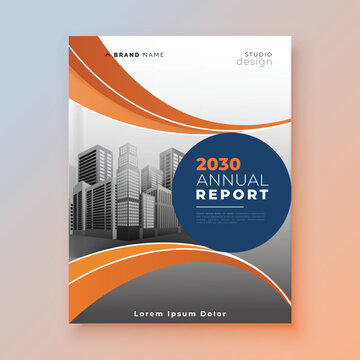 Modern a4 annual report cover page design template 