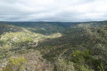 Traditional Andalusian dehesa ecosystem with granite boulder formations in the Sierra Cardeña and Montoro Natural Park © LaSierragPhotoGraphy