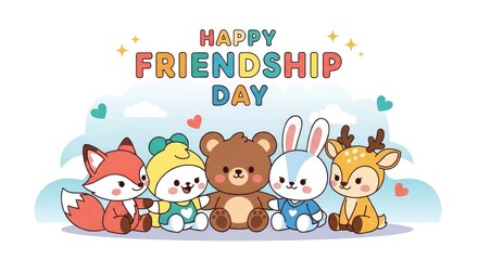 Fototapeta premium Happy friendship day wishes celebrating togetherness and joyful moments with friends
