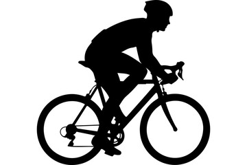 Fototapeta premium Silhouette of Cyclist Riding Road Bike