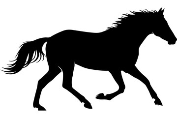 Obraz premium Black Silhouette Horse in Motion