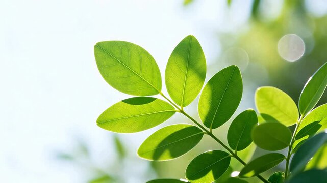 Green leaves in sunlight
