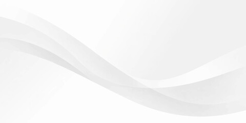 Obraz premium Abstract white background featuring fluid blue and gray waves with futuristic vector lines and curved patterns for a professional business technology wallpaper design template
